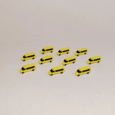 10x Yellow AIRPORT CREW MINIBUSES/VANS Aircraft Vehicles Models 1:400 Scale