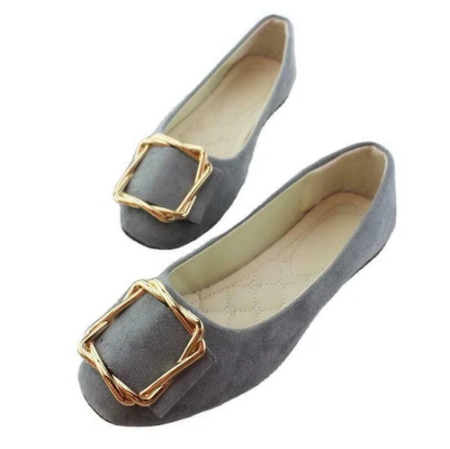 Womens Ballet Dolly Pumps Ladies Flat Solid Slip On Loafers Suede Shoes Size - Picture 7 of 33