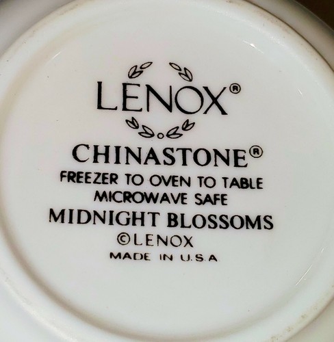 Lenox Chinastone MIDNIGHT BLOSSOMS Creamer and Sugar Bowl with Lid 1993-1999 - Picture 6 of 6