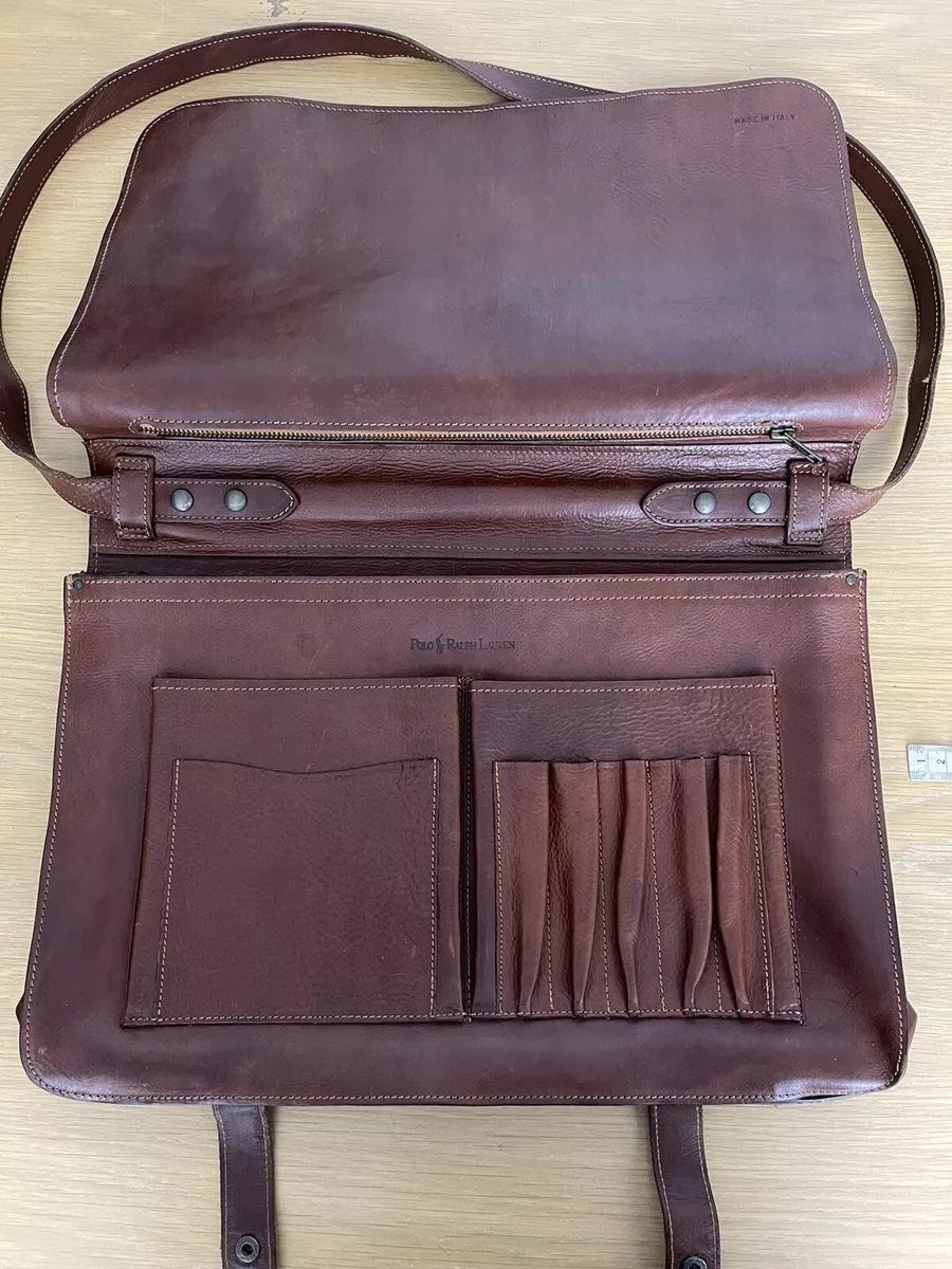 Polo Ralph Lauren Leather Tote Briefcase Messenger RRL Deerfield