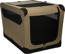 2 Door Collapsible Soft Sided Folding Travel Crate Dog Kennel Tan NEW