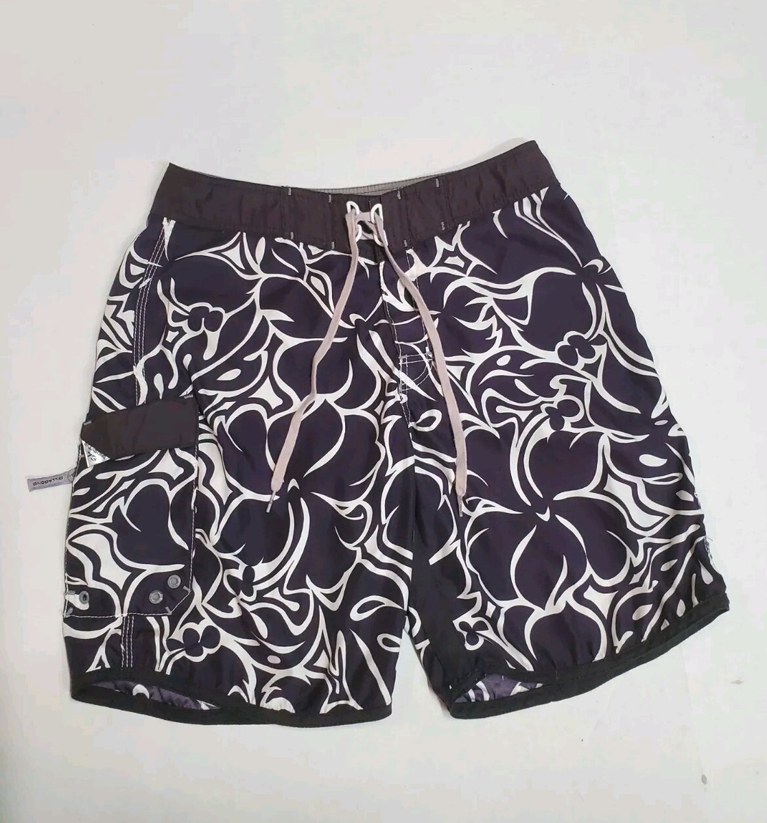 Vintage BILLABONG Men's Swim Shorts Black Hawian Men's