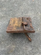 Rusted Broker Railroad Rail Base Plate with Bent Spike ~UNIQUE VINTAGE PRIMATIVE