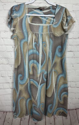 VTG Y2K 90's Moa Moa sparkly empire baby doll short sleeve dress sz L