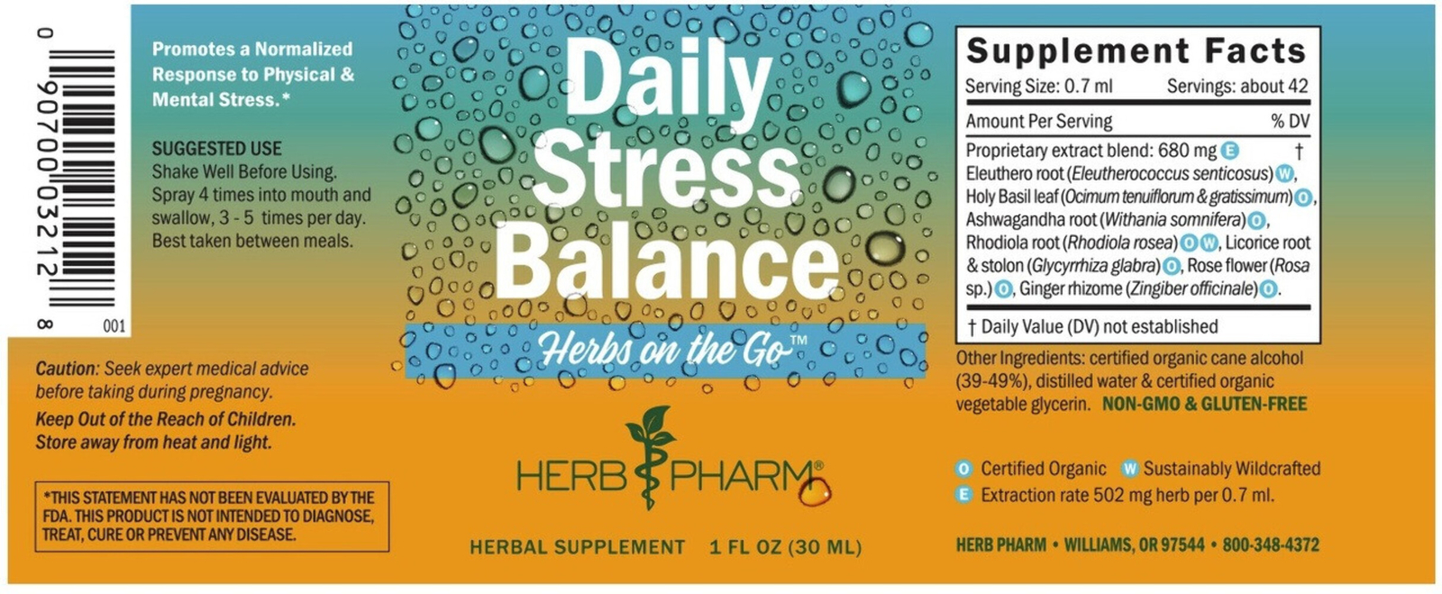 Herb Pharm Herbs On The Go Daily Stress Balance 1 oz eBay