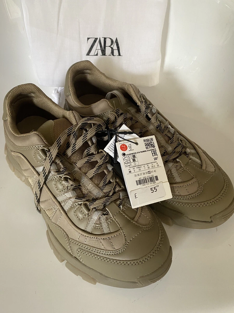 Khaki chunky trainers 2025