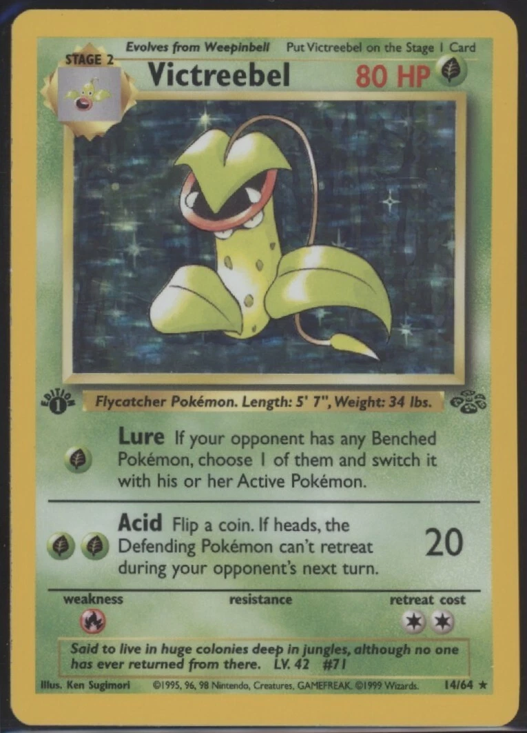 1st Ed Victreebel Holo Rare WOTC Pokemon Card 14/64 Jungle NEAR MINT/MINT