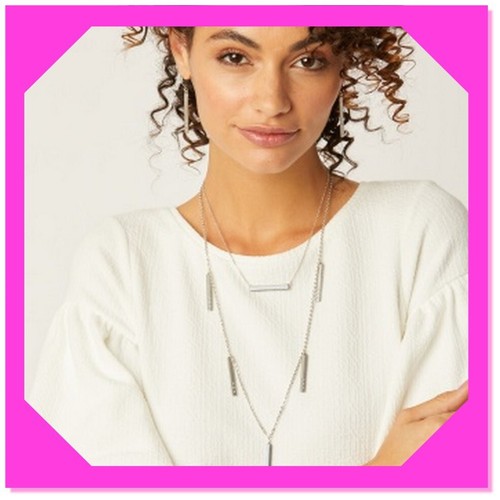 BRIGHTON LONDON GROOVE BAR Crystal Dangle Reversible Long NECKLACE NWtag $78 50% - Picture 2 of 4