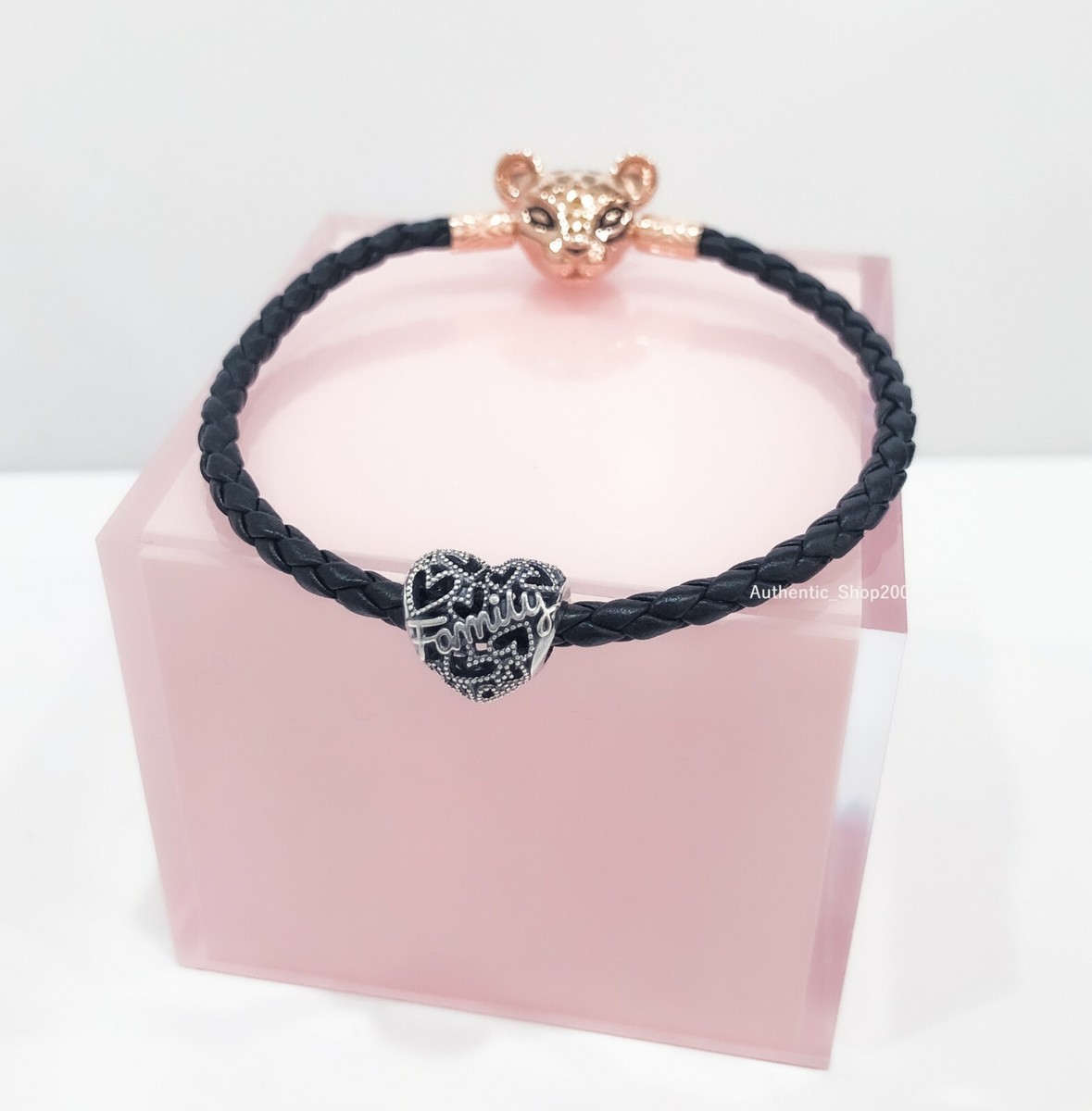 New Authentic PANDORA 925 SS Openwork Family Heart Charm Pendant