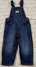 Oshkosh Vestbak Overalls Girls Size 24 Months Blue Jean Denim Pink Lining Snaps