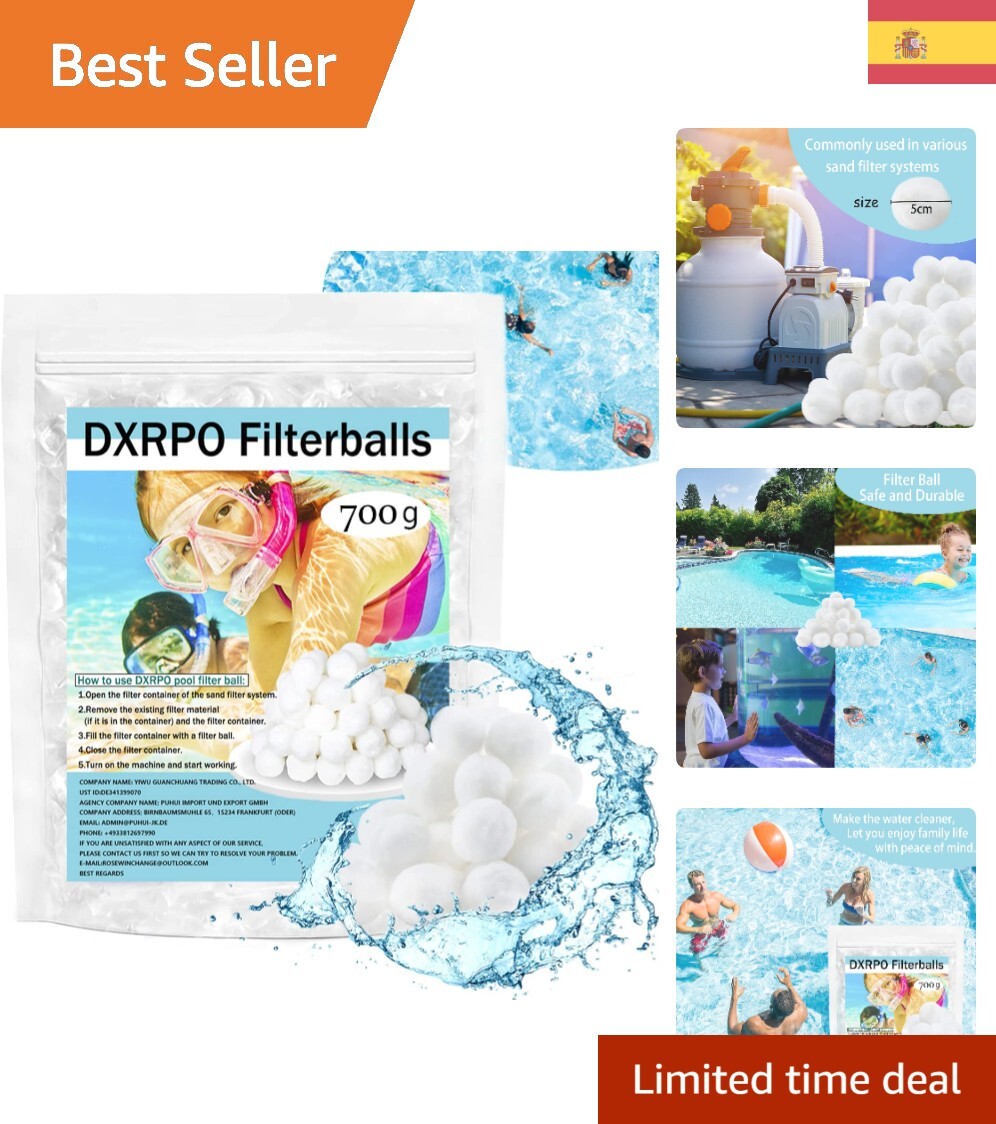 Filtro de Piscina de Alta Eficiencia DXRPO - Ligeras Bolas de 700 g en Blanco