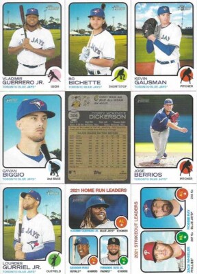 2022 Topps Heritage Toronto Blue Jays Complete Team Set Regular + UD + ML (29)