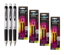 Uni Ball Signo Impact 207 Gel Pens 1mm Bold Blue 3 Pack with 8 Refill Cartridges