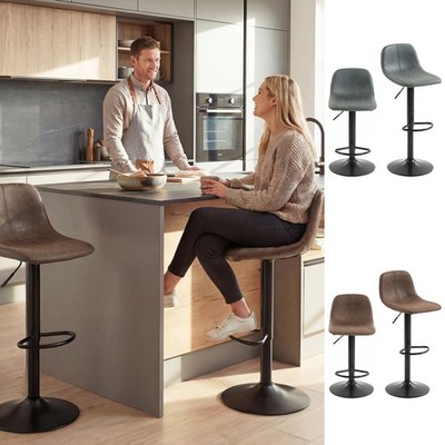 Barhocker 2er Set, drehbare Barhocker mit Fußstütze für Kücheninsel generalüberholt
