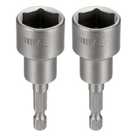 "2 St. Nussausdreher 17Mm 1/4\" 2,56\" Magnet Grau"
