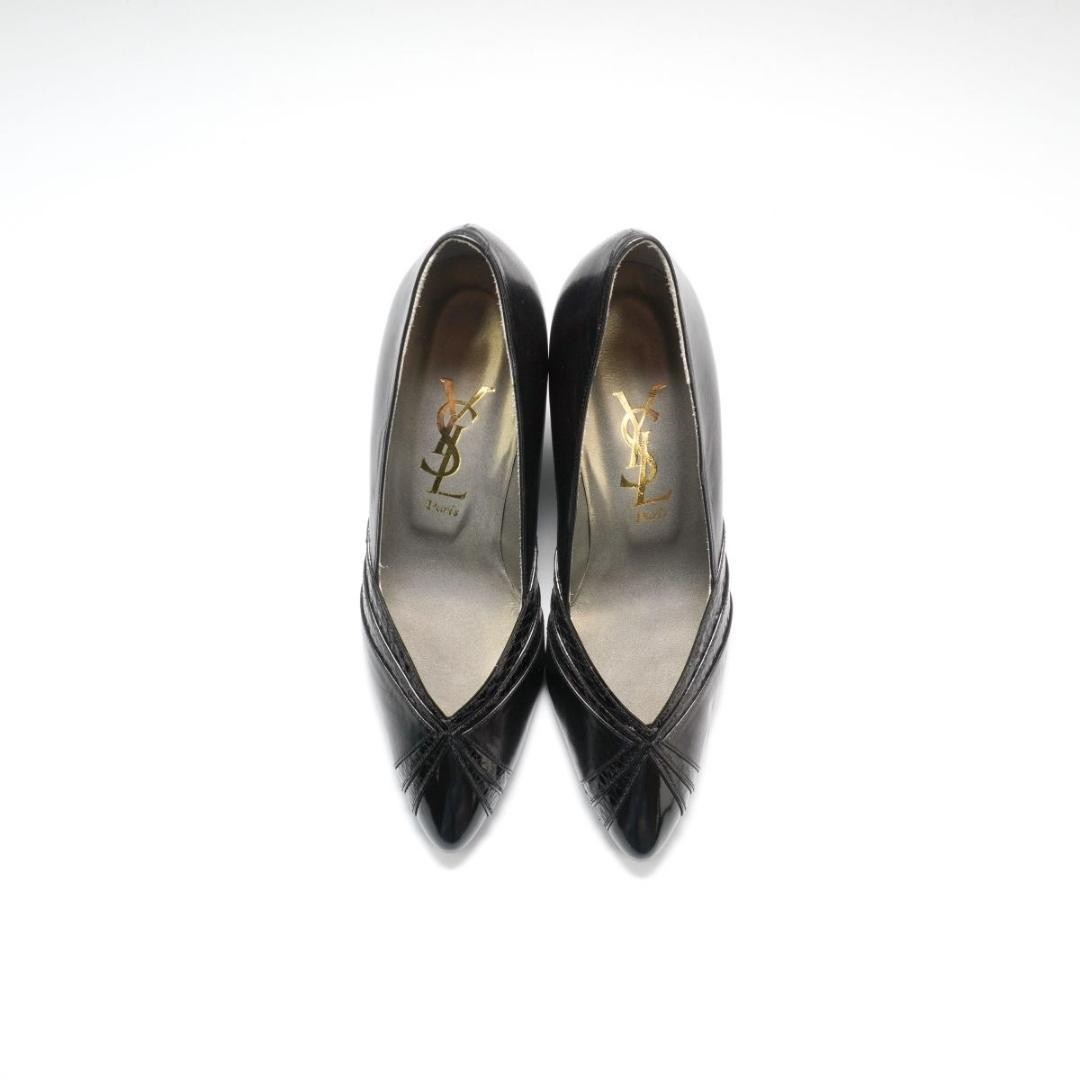 Saint Laurent decolte tacco YSL EU35 5 US5 5 pelle nera 09905a