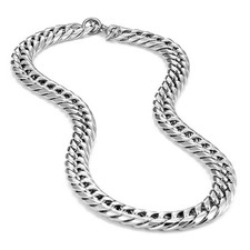 Men's Stainless Steel Chain Necklace Ultra Thick and Wide Silver, 21 inches,...