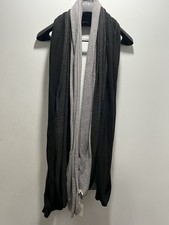 Donni Thermal Black -grey Trio Wrap Scarf Rayon Spandex 86x30in Made In USA