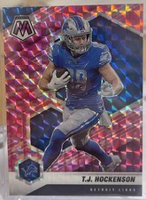 2021 Panini Mosaic #74 T.J. Hockenson Prizm Camo Pink Detroit Lions Vikings
