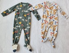 Carter's Boys One-Piece Fleece Zipper Long Sleeve Footie Pajama 2 pack 