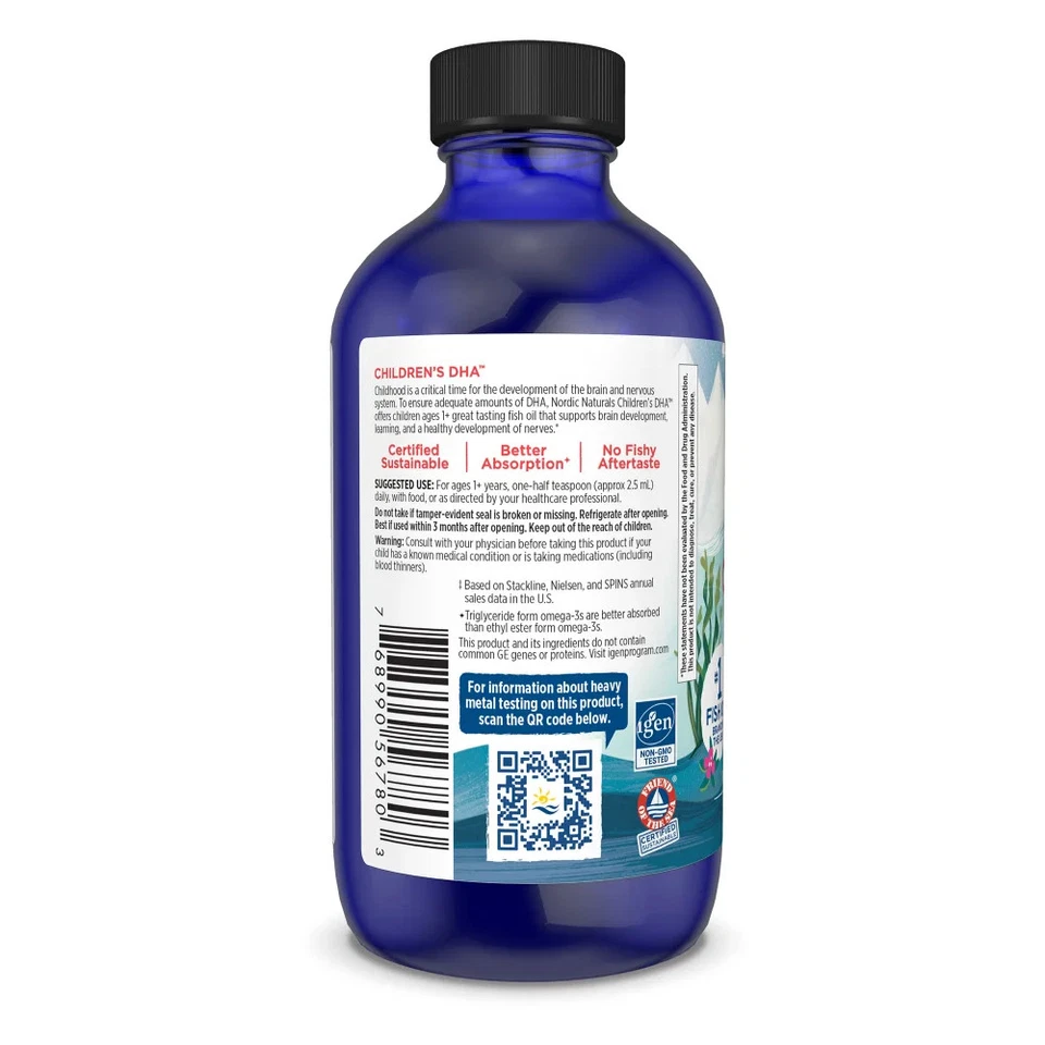 Nordic Naturals детская жидкость DHA - масло омега-3 DHA для детей, 4 унц. - Изображение 3 из 4