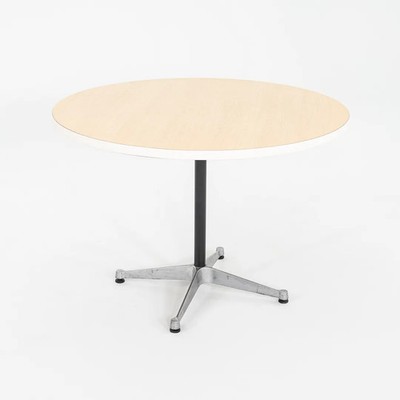 2000s Herman Miller Eames Occasional Table with Wood Laminate Top 42 inch Top