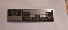 BPW Typenschild Schild Kotz Wiehl Espe Anhänger s107 Bergische Achsen