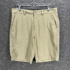 O'neill Shorts Men 34 Beige Plaid Mid Rise Flat Front Bermuda Pockets Regular