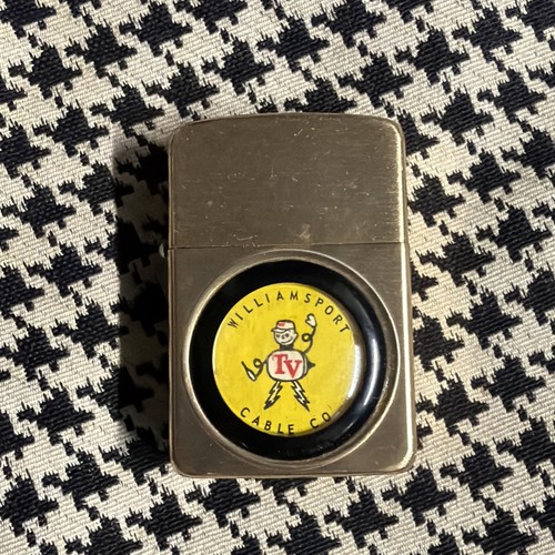 VTG WilliamsSport TV Cable Co Advertising Pocket Lighter Made USA Tobacciana