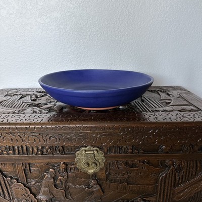 Luna Garcia Pottery Cobalt Blue Large Bowl Signed 1989