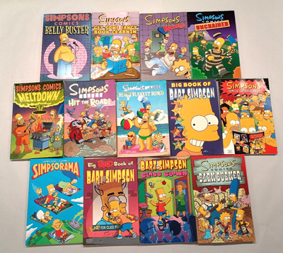 Lot of 13 Bongo Simpsons Comics Trade Paperback Bart Marge Lisa Harper Collins
