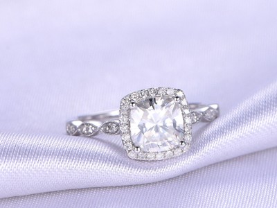 14K White Gold Round Cut Lab Grown Solitaire Engagement Ring for Women 1.25CT