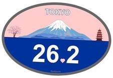 Tokyo 26.2 Magnet for Marathon Runners, Large 4x6 Waterproof Tokyo Magnet