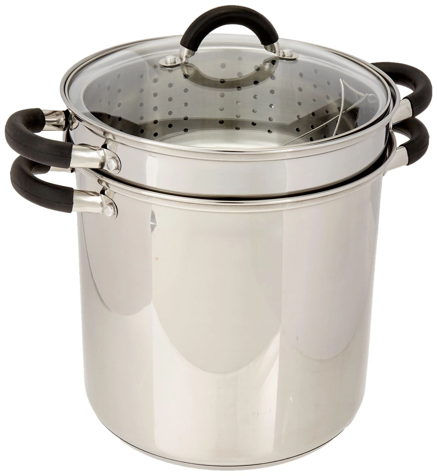 Excelsteel 12 Qt Multifunction Stainless Steel Pasta Cooker Encapsulated Base