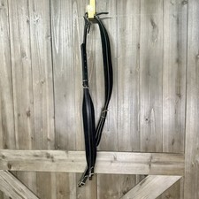 Italian Accordion Straps Black Leather Padded Adjustable Vintage Style