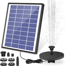AISITIN Solarbrunnen 6 Fontänen 1500mAh Batt...