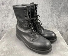 Addison Boots Mens Size 10 Black Leather Combat Work Military Vibram Sole USA