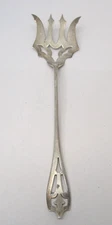 Rare Art Deco Sterling Silver Anchovy and Sardine Fork No Monogram MINT