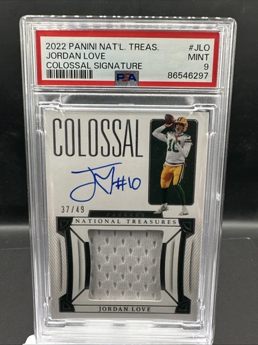2022 National Treasures Jordan Love Colossal Signature Patch On Card Auto 37/49