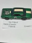 Hot Wheels Redlines 1969 Ford T'Bird Green White 1:64 Diecast Car