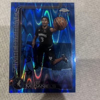 Topps Chrome Update 2026 Jaden McDaniels #97 Timberwolves Blue Ray Wave /150