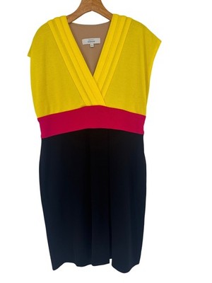 Exclusively Misook Colorblock Knee-Length Dress size Large knit womens