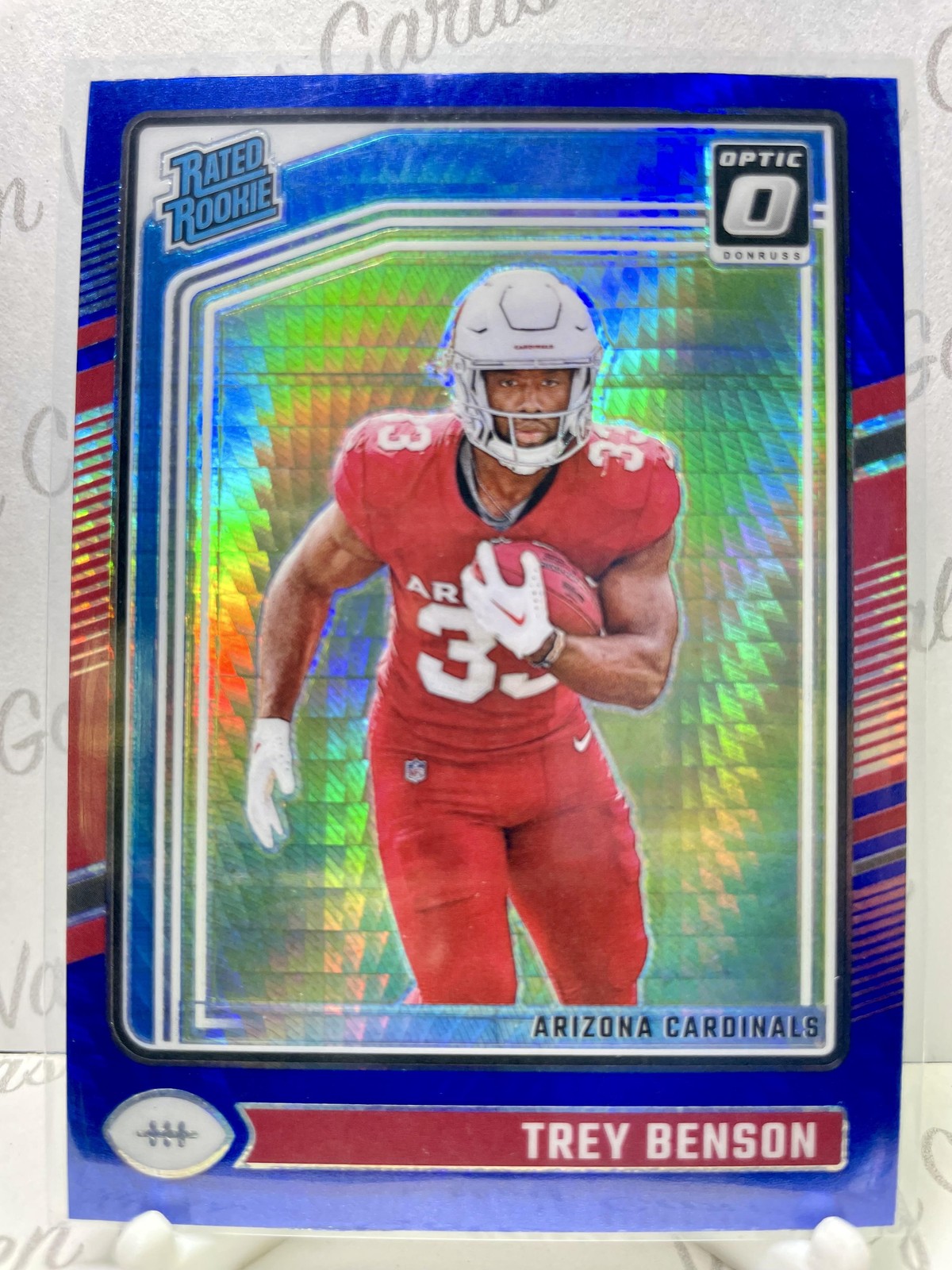 2024 Donruss Optic Blue Hyper #293 Trey Benson Arizona Cardinals