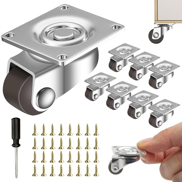 MöBelrollen 12Mm 360 Grad Lenkrollen Gummirollen Rutschfest FüR Kleine MöBel-image