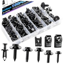 100PCS U-Nut Clips  Hex Head Automotive Body Black - 4Size Assortment Kit