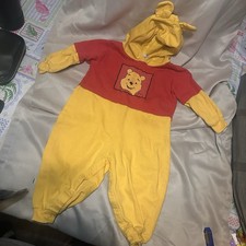 Vintage Y2K 90s Winnie The Pooh Hooded Outfit One Piece Romper 24 Month