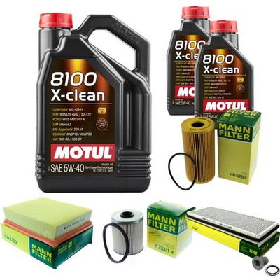 MANN Inspektionspaket 7 L MOTUL 8100 X-CLEAN 5W-40 für Renault Espace IV 2.0