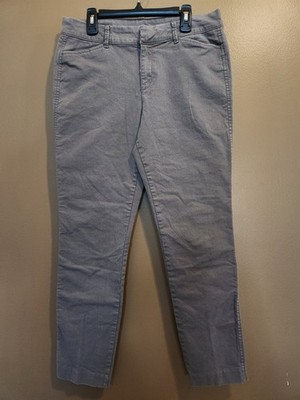 Womens Old Navy Gray Pixie Chino Straight Leg Pants Trousers Size 6, 30'' X 26