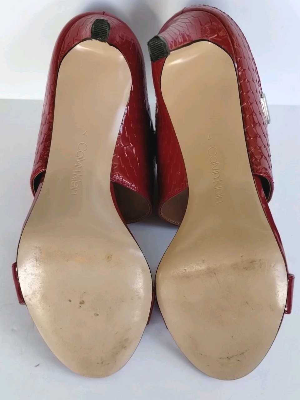 Calvin Klein CECILY Python  Cherry Red Patent Lea… - image 6