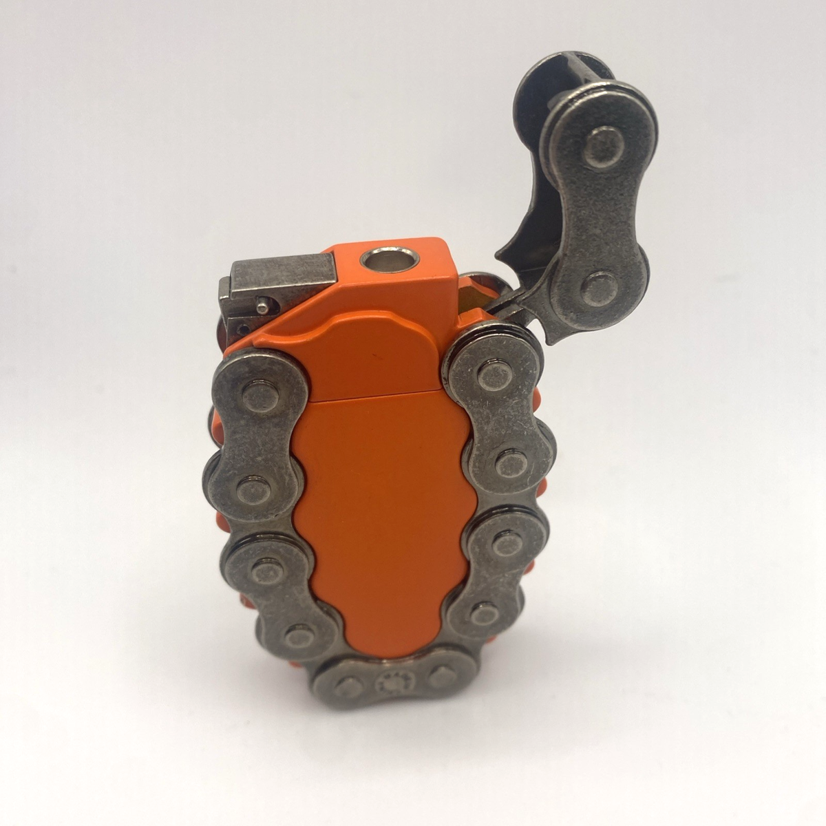 cigarette lighter on a chain Motorcycle Biker Chain Cigarette Lighter Orange Vintage
